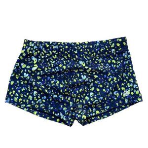 Evolve Womens Swim Shorts Navy Multicolor Medium Polyester Blend Leopard Print P